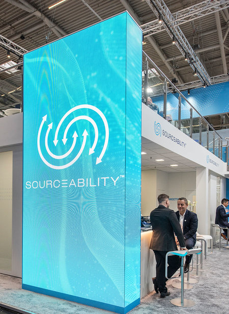 Sourceability Doppelstock Messestand